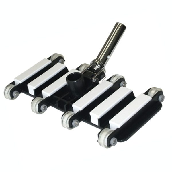 Heavy flexible vacuum head with aluminum handle and bearing wheels (cast iron weighted)