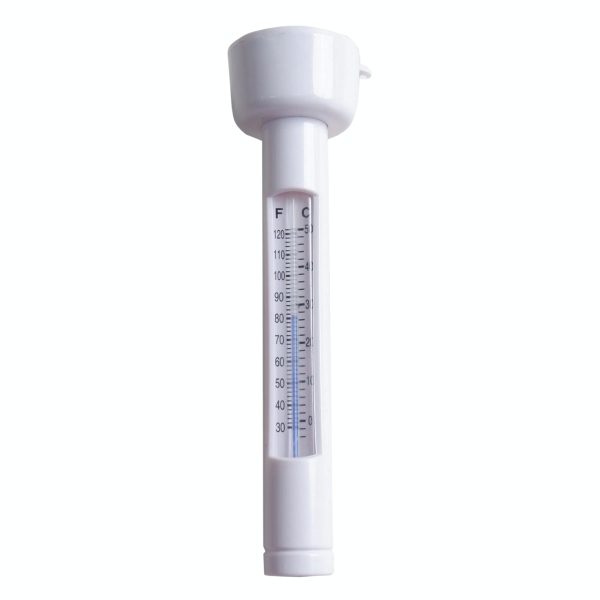 Deluxe floating thermometer with string attachment